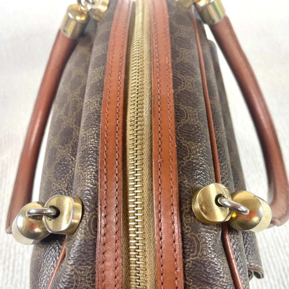 CELINE PARIS STUNNING VTG Macadam Brown Dome Satchel MC99/1 GUC W/COA - Picture 6 of 16